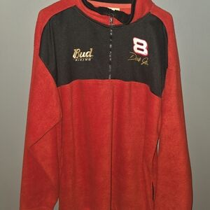 DALE EARNHARDT JR. XXL Bud Racing Red and Black Half-Zip Fleece Pullover